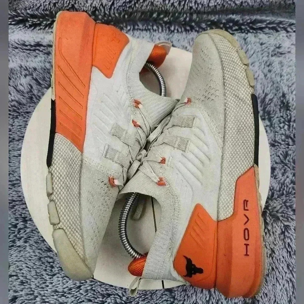Under Armour Project Rock 3 “Summit White Rogue Orange” Gym Training Shoes - Picture 6 of 9